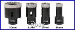 10PCS 6-50mm M14 Diamond Drill Core Bit Dry Hole Saw Cutter Set For Marble Tile