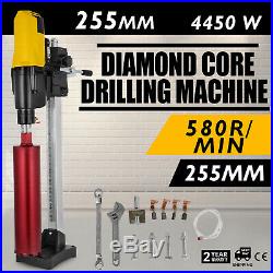 10in. Diamond Core Drill Concrete Drilling Machine with Stand and Drill Bits 4450W