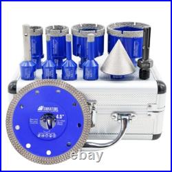 10pcs Diamond Core Bits Kit Drilling Bit Hole Saw Cutter for Tile Marble Granite