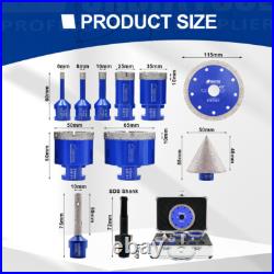 10pcs Diamond Core Bits Kit Drilling Bit Hole Saw Cutter for Tile Marble Granite 10pcs Diamond Core Bits Kit Drilling Bit Hole Saw Cutter for Tile Marble Granite