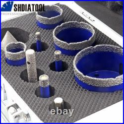 10pcs/kit Diamond Drilling Core Bits Hole Saw Tool for Tile Porcelain Marble