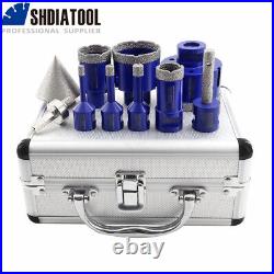 10pcs/set Dry Diamond Drilling Core Bit Hole Saw Kit for Porcelain Tile 6-65mm