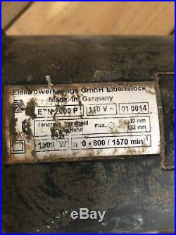 110v Eibenstock Dry Diamond Core Drill Etn 2000 1500w Core Drill