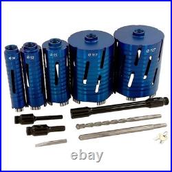 11pc Diamond Core Drill Hole Cutter Set 38, 52, 65, 117, 127mm + Plastic Case