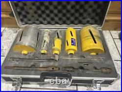 11piece core drill set in a lockable trolley with keys smaller drill is dented