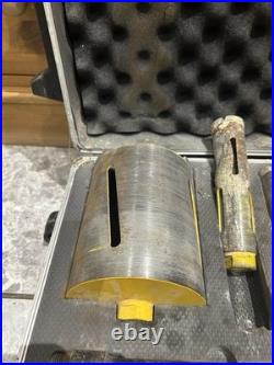 11piece core drill set in a lockable trolley with keys smaller drill is dented