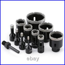 12PCS/Set M14 Drill Bit Diamond Dry Hole Saw Kit 6-68mm for Tile Marble Granite