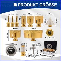 12pcs/Box Diamond Core Bits Set Chamfer Bit Hole Saw Cutter M14 Angle Grinder