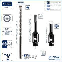 182mm Diamond Core Drill Bit Set 150mm Long for Concrete, Brick, Stone + Adapt