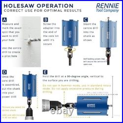 182mm Diamond Core Drill Bit Set 150mm Long for Concrete, Brick, Stone + Adapt