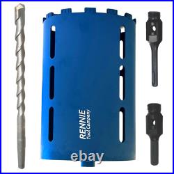 195mm Diamond Core Drill Bit Set With SDS & Hex Adapter + Centre Drill