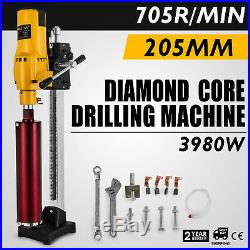 205mm Diamond Core Drill Concrete Drill Machine And Stand & Drill Bits 3980W