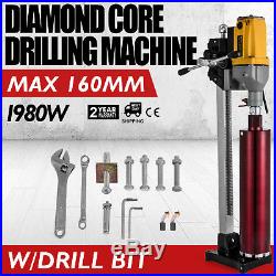 220V 6Inch Diamond Core Drill Concrete Core Machine With Stand Bits Tool Driller