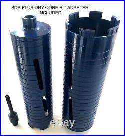 2 & 3 Dry Diamond Core Drill Bit for Concrete/Masonry with SDS Plus Adapter