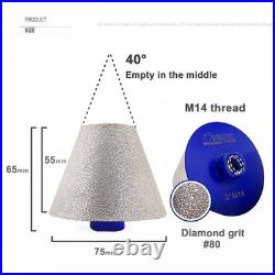 2pcs 75mm Diamond Drilling Core Bits Chamfering Finger Bit M14 for Angle Grinder