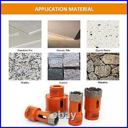 4pcs Dry Diamond Core Drill Bits Set for Porcelain Tile Ceramic Marble