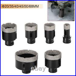 6PCS 20-68mm M14 Dry Vacuum Brazed Diamond Drilling Core Bit Ceramic Tile Hole S