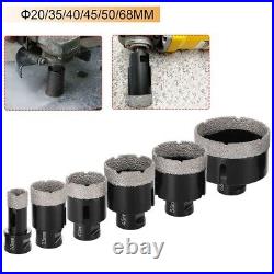 6PCS M14 Thread Dry Vacuum Brazed Diamond Drill Core Bit Ceramic Tile Hole Saw