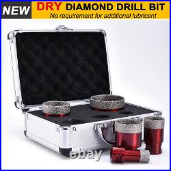 6-68mm Dry Diamond Core Drill Set Brazed Hole Saw Cutter Cut Bits Marble Glass