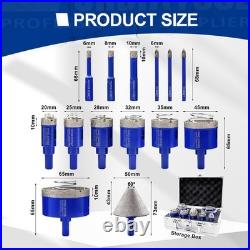 6mm-68mm Diamond Core Drill Bits Drilling Granite Marble Hole Saw Granite Tile