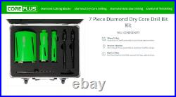 7 Piece Diamond Dry Core Drill Bit Kit + 162mm Core bit separately