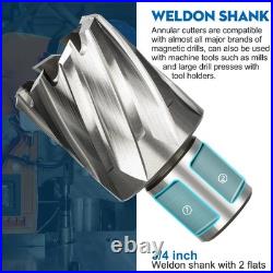 7pcs HSS Annular Cutter Core Drill Bit Set 12-22mm 19mm Weldon Shank for Metal