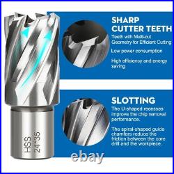 7pcs HSS Annular Cutter Core Drill Bit Set 12-22mm 19mm Weldon Shank for Metal