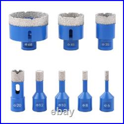 8Pcs M14 Diamond Core Drill Bit Set 6-68mm Dry Drill Bit for Marble Tile