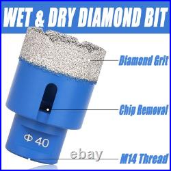 8Pcs M14 Diamond Core Drill Bit Set 6-68mm Dry Drill Bit for Marble Tile