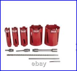 Armeg 5 piece Dry Diamond Core Drill Set CDD 5PC Set- Laser Welded Diamond Segs