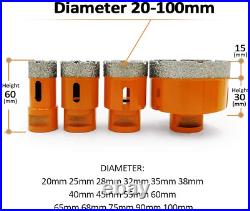 BGTEC 4pcs Dry Diamond Core Drill Bits Set for Porcelain Tile Ceramic Marble M14