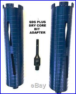 COMBO 2.5 & 3.5 Dry Diamond Core Drill Bit for Masonry with SDS Plus Adapter