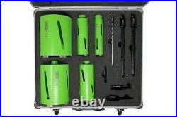 Core Plus DCDKIT11 Diamond Core Kit 11pc 38mm, 52mm, 65mm, 117mm, 127mm + Case