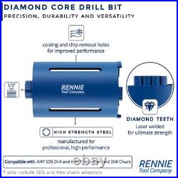 Diamond Core Drill Bit Set 78mm x 150mm with Hex and SDS Adapter
