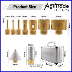 Diamond Core Drill Bits 1set/9pcs Marble Ceramic Granite Hole Saw M14 Thread