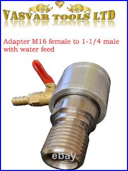 Diamond Core Drilling Adapter M16 female to 1-1/4 male with water feed