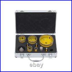 Diamond Drill Core Bit Set, 10Pcs Diamond Tile Hole Saw Kit with Storage Box