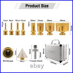 Diamond Drilling Core Bit Set Tile Hole Saw for Masonry Ceramic Tile M14 Grinder