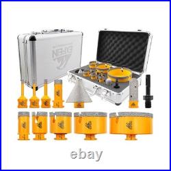 Diamond Tile Hole Saw Kit 12pcs Diamond Core Drill Bits 6/6/8/19/25/35/50/7
