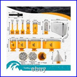 Diamond Tile Hole Saw Kit 12pcs Diamond Core Drill Bits 6/6/8/19/25/35/50/7