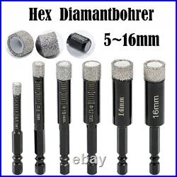Dry Diamond Core Drill Bits 5/6/8/10/12/16mm for Granite tile Ceramics Marble