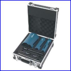 Erbauer Diamond Core Drill Kit 8 PCS Masonary Bricks Blocks Wet Dry Clean Cut UK
