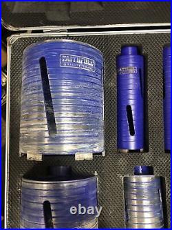 Faithfull FAIDCKIT11 11 Piece Diamond Core Drill Kit in Case. Includes 38 52 65
