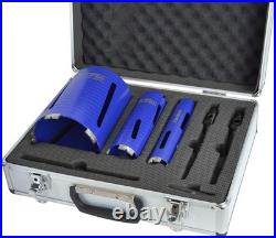 Faithfull FAIDCKIT7 7 Piece Diamond Core Drill Kit in Case. Includes 38, 52