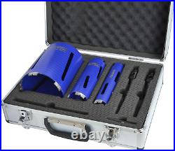 Faithfull FAIDCKIT7 7 Piece Diamond Core Drill Kit in Case. Includes 38, 52 &