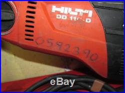 HILTI DD110-D Diamond core drill 110v in case dd110 with 1/2 bsp adaptor