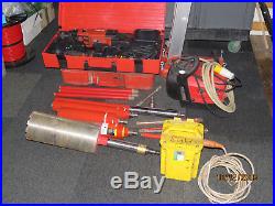 Hilti DD130 Diamond drilling rig plus vacuum pump plus various core drills
