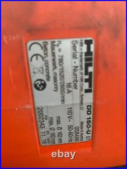 Hilti DD150 110v Diamond Core Drill, Stand & Vacuum Pump