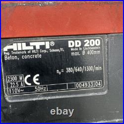 Hilti DD 200 diamond core drilling machine with a water feed hose drill stand