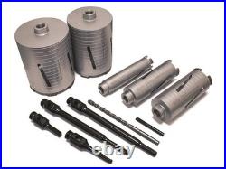 MEXCO A10DCDKIT57 Slotted Dry Core Drill X90 Grade Kit, 11 Piece MEXA10DCK11
